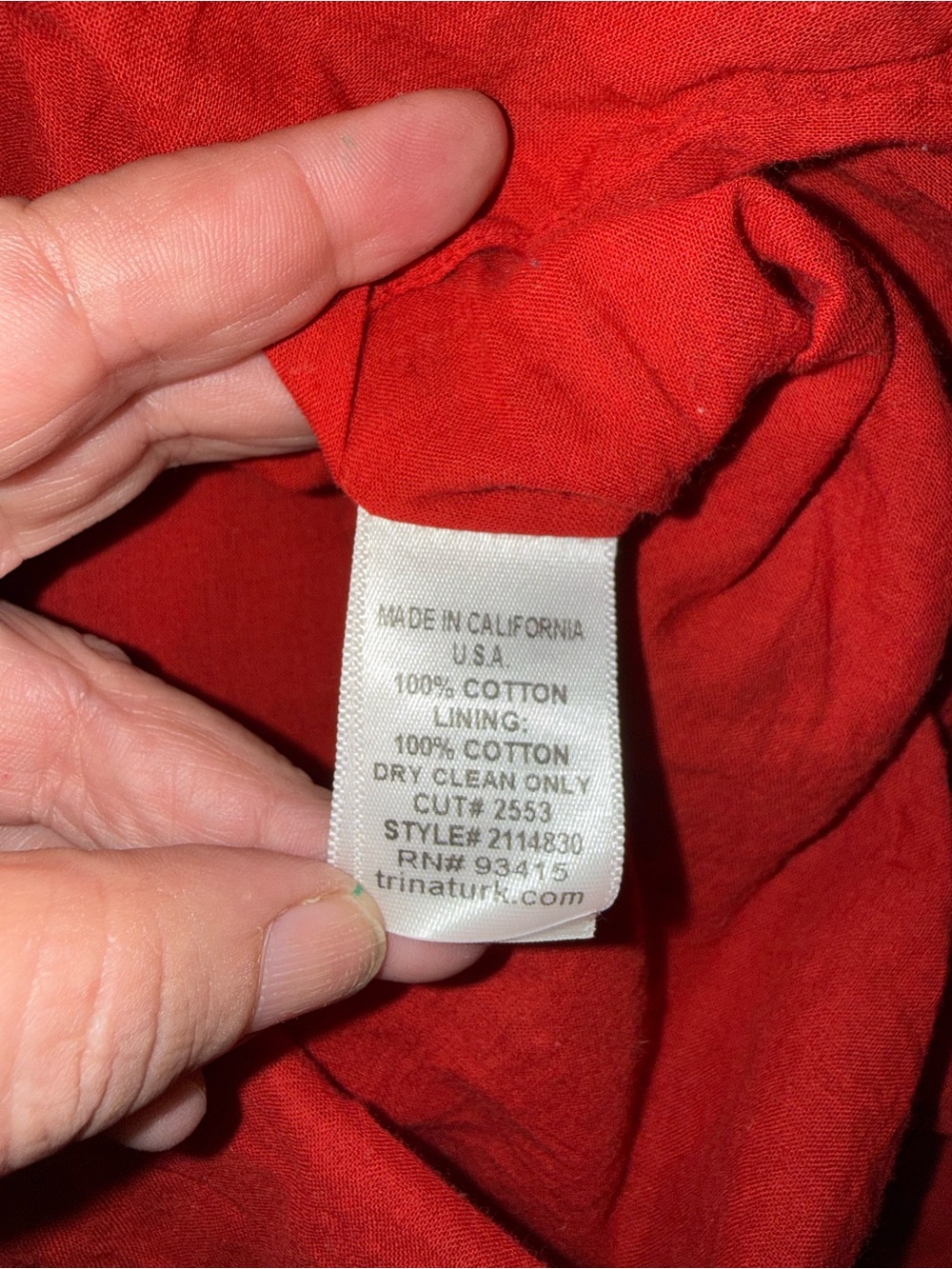 Trina Turk Red Ruffled Tiered Button-Front Dress - Picture 5 of 5